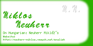 miklos neuherr business card